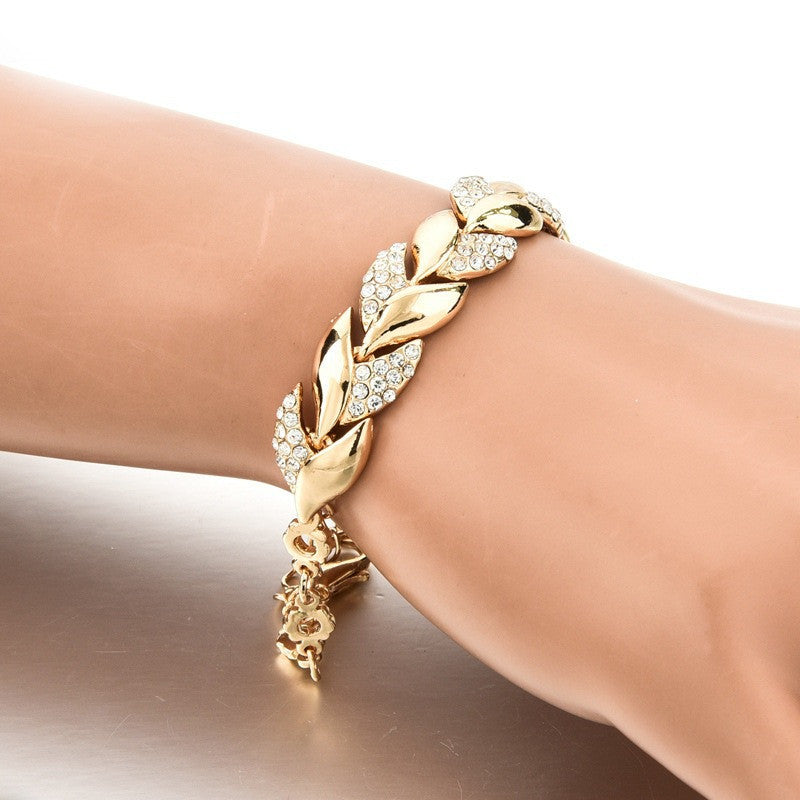 Wholesale Gold Plated Leaf Alloy Bracelet